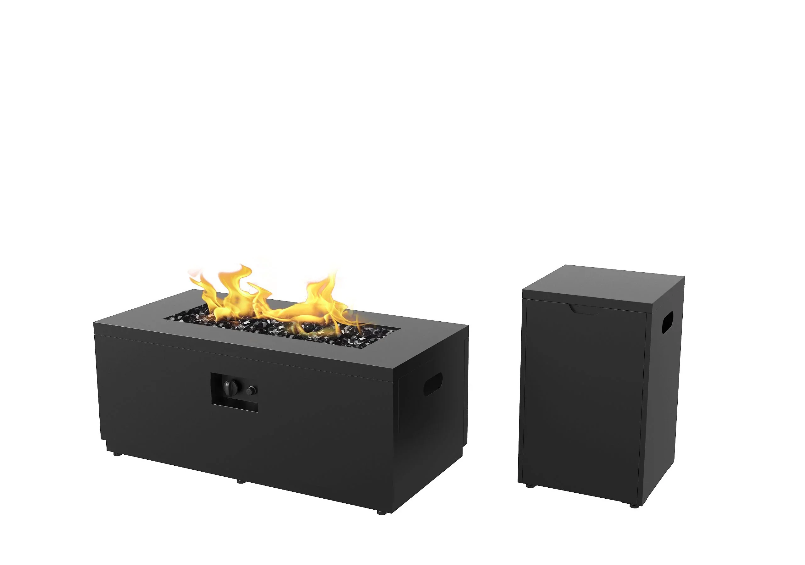 Better Homes & Gardens 42 Rectangle Gas Fire Pit, Black