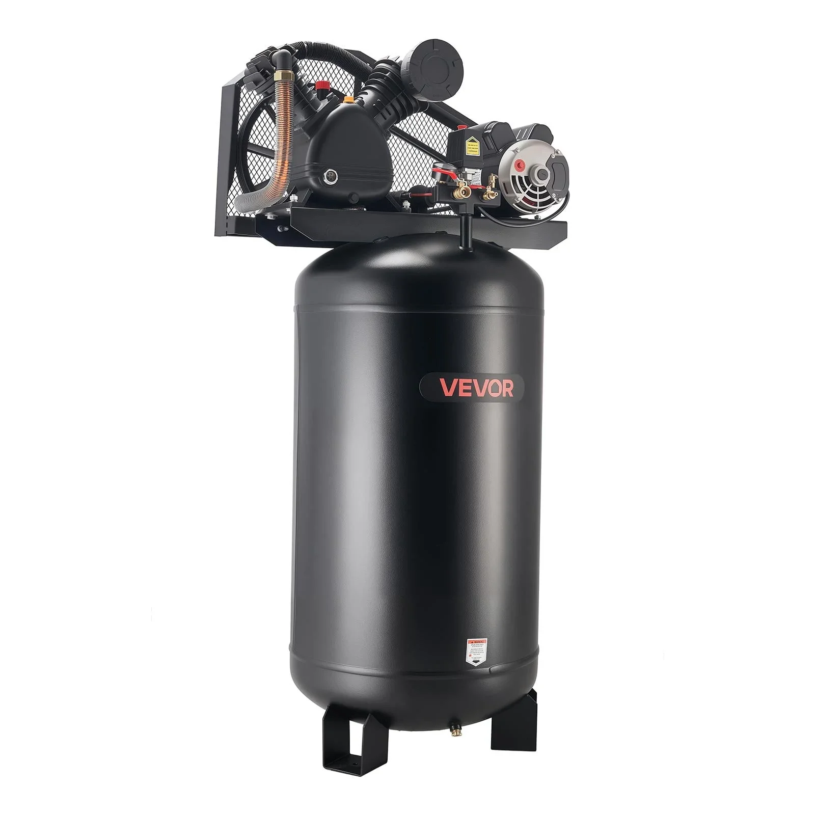 VEVOR 80-Gallon Air Compressor, 5 HP, 10 SCFM at 90 PSI, 175 PSI Max, Oil-Lubricated, 230V 60Hz, No Plug