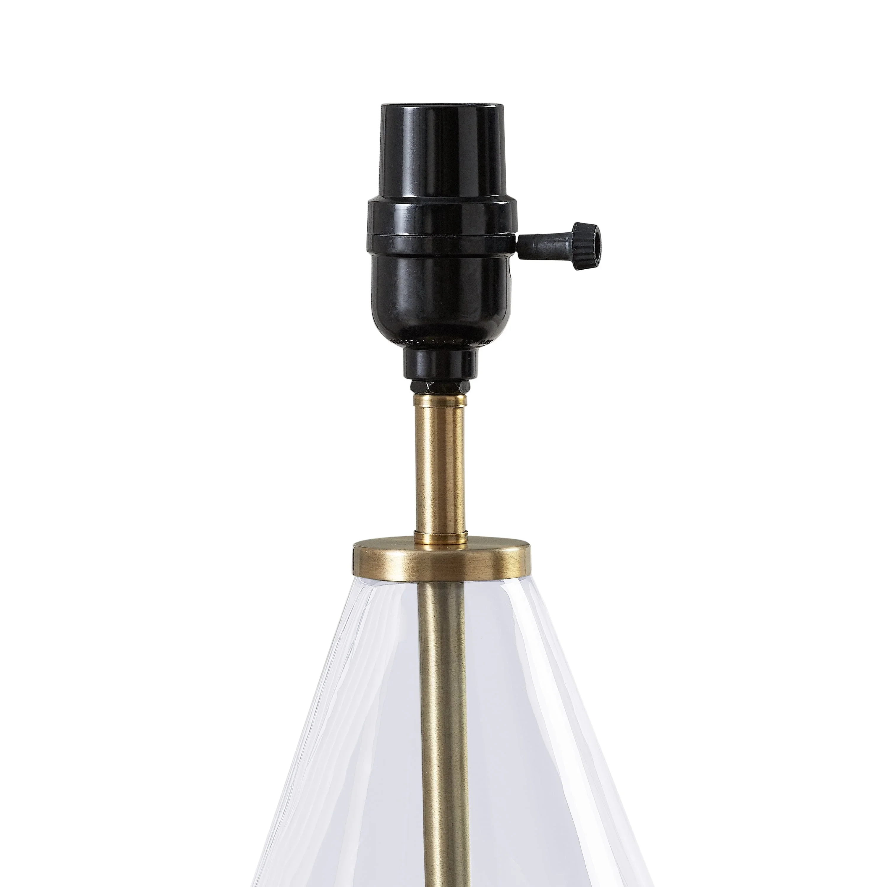 Better Homes & Gardens Glass with Brass Base Table Lamp, 18 H