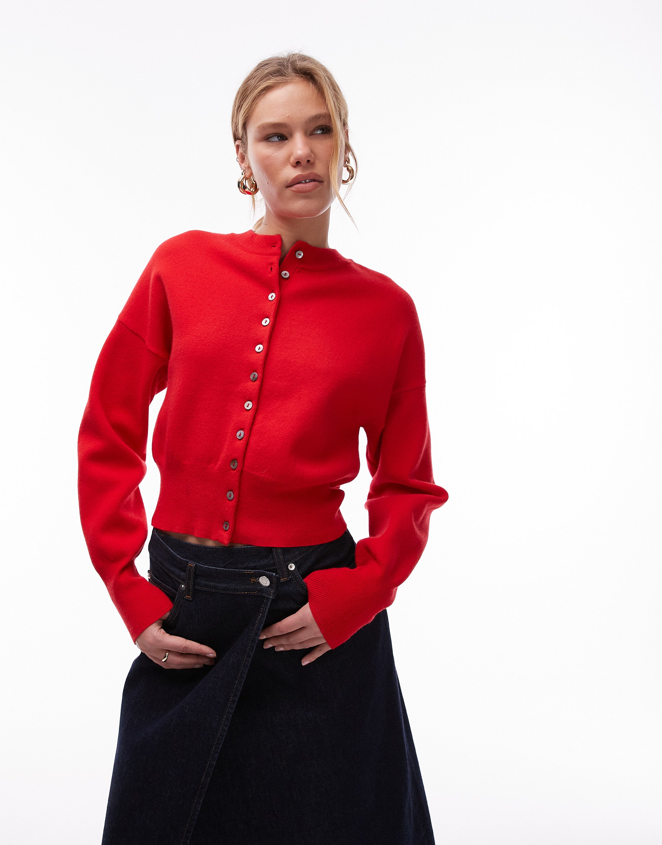 VERO MODA® Topshop knitted compact fitted waist cardi