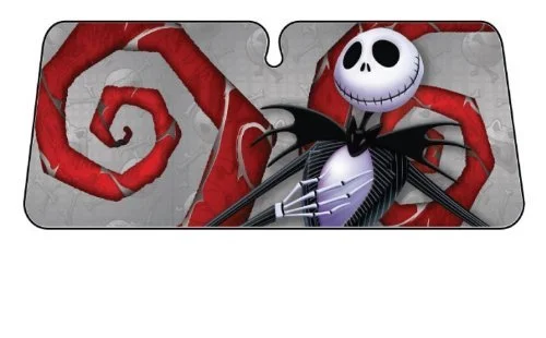 New Nightmare Before Christmas Jack Skellington Ghostly Car Truck SUV Seat Covers Sunshade Headrest Covers Bundle Set - Image 6