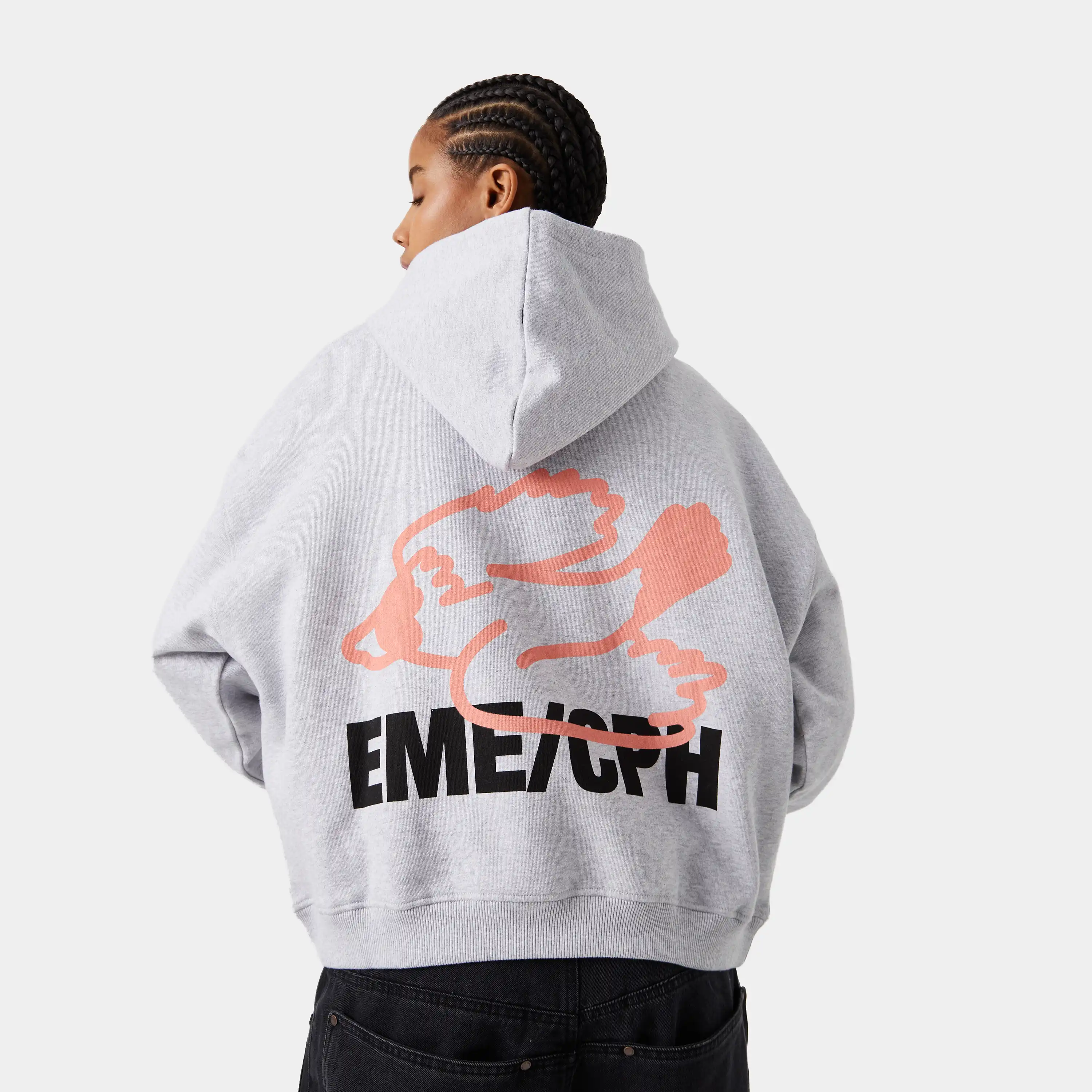 Due Heather Grey Oversized Hoodie