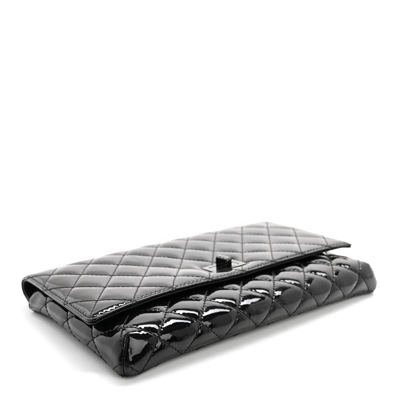 Patent Calfskin Quilted Reissue 2.55 Clutch So Black