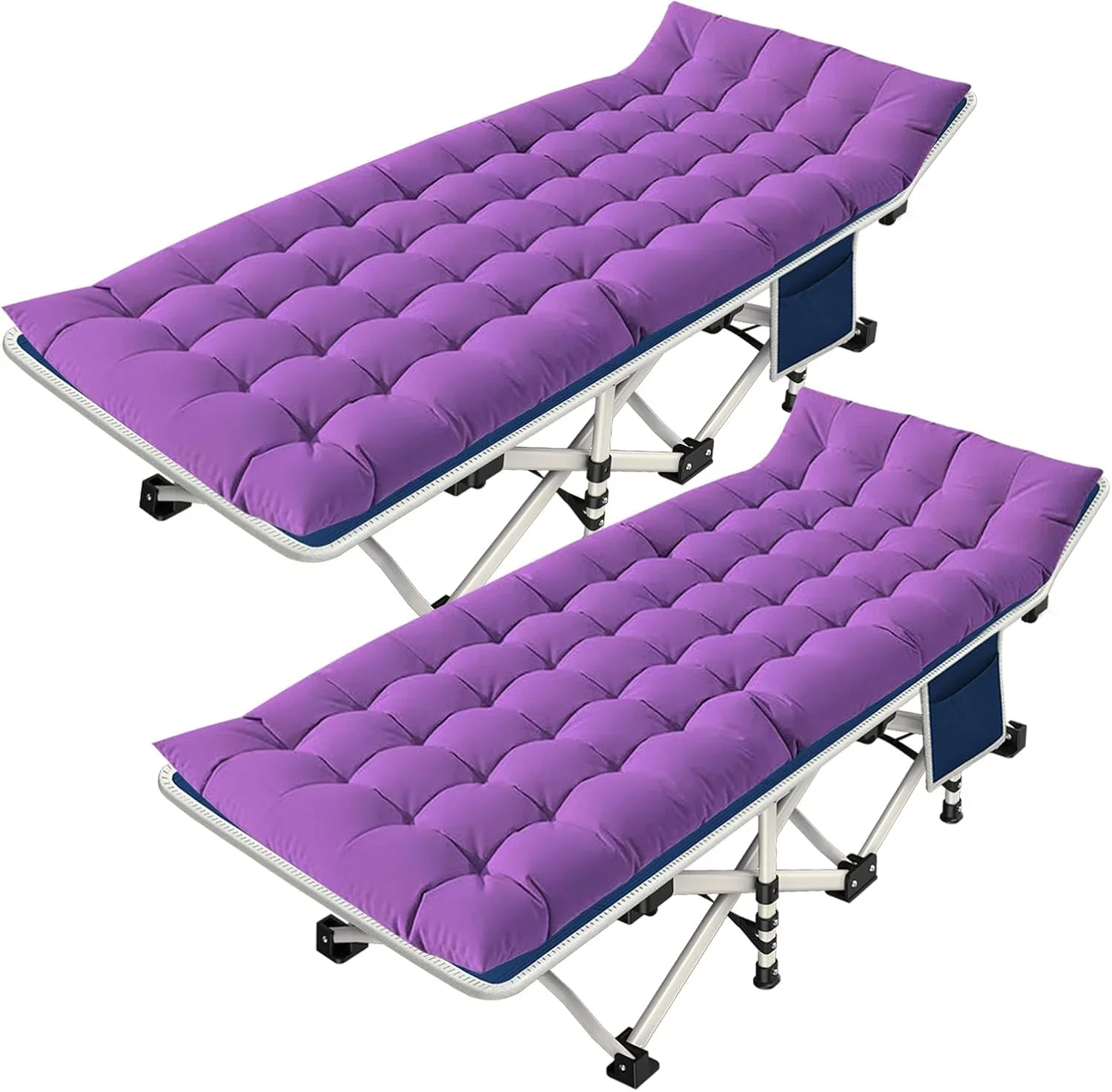 Lot de 2 lits de camp pliants confortables et robustes avec matelas pour bébé