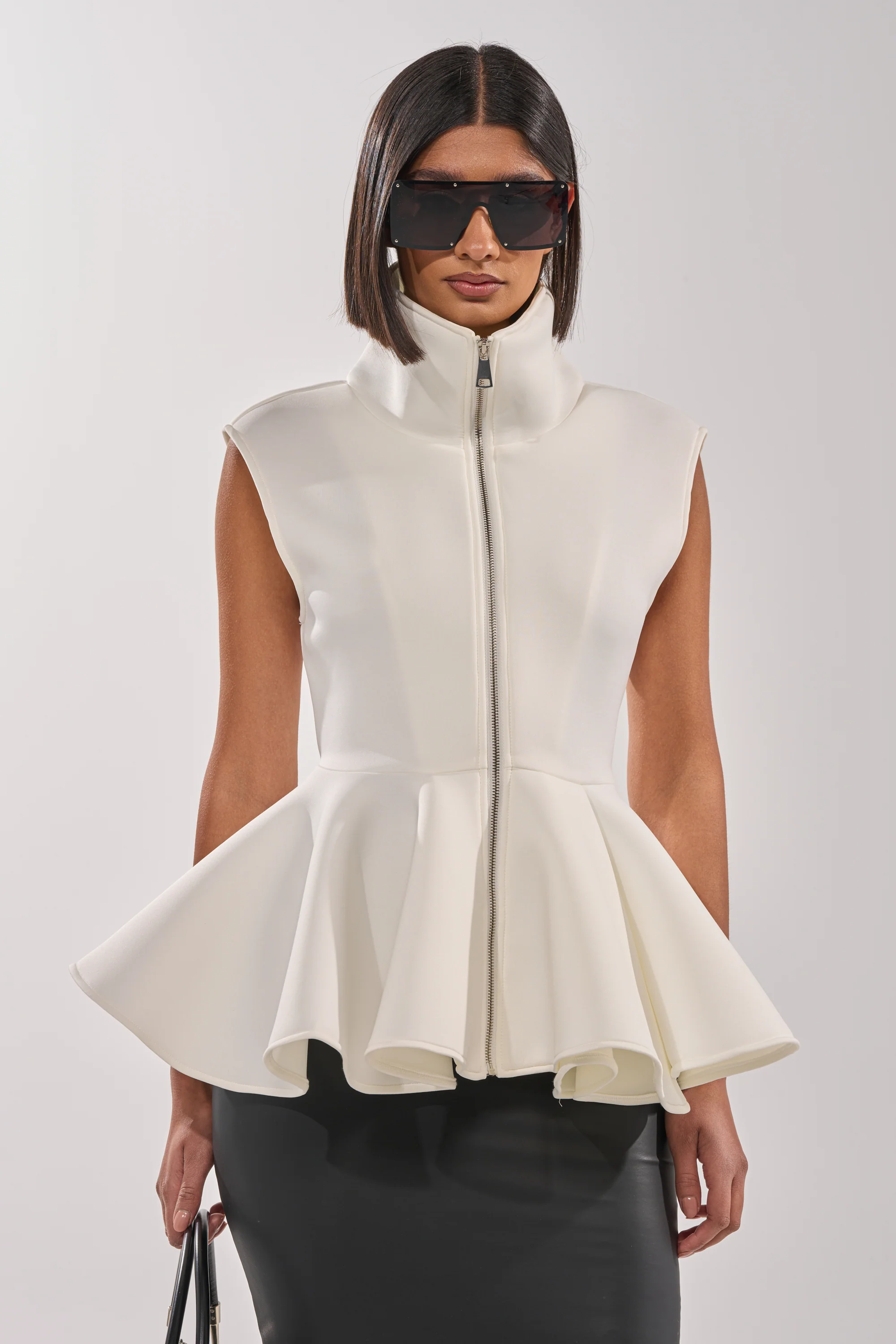 LOTTIE NEOPRENE PEPLUM VEST - Akira Store