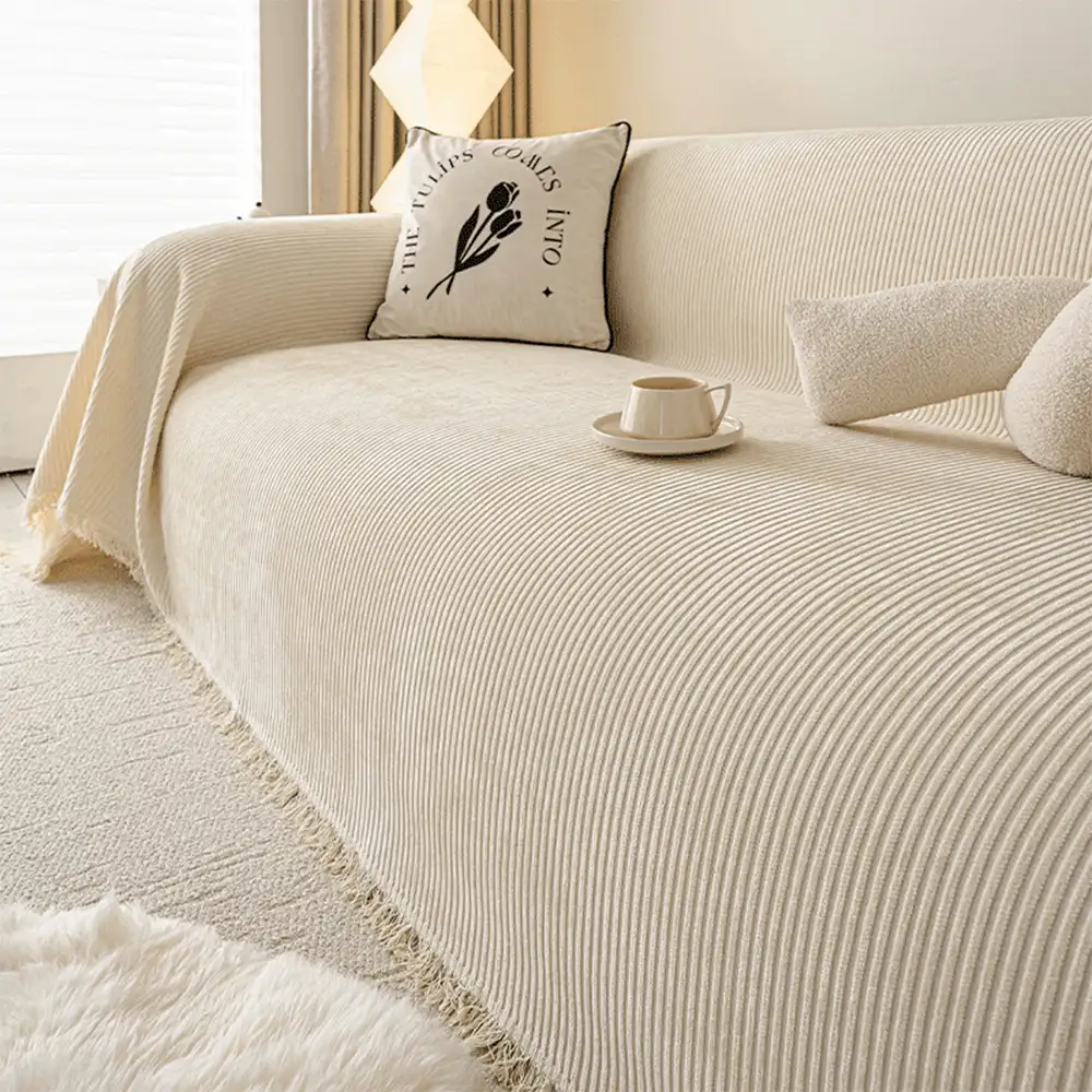 Modern Classic Scratch-Resistant Chenille Sofa Blanket Washable Couch Cover