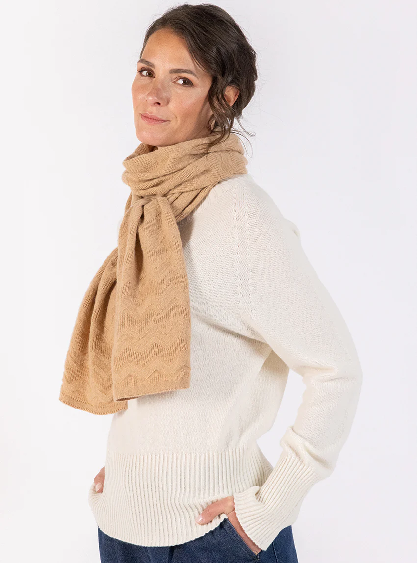 Echarpe en cachemire beige douceur