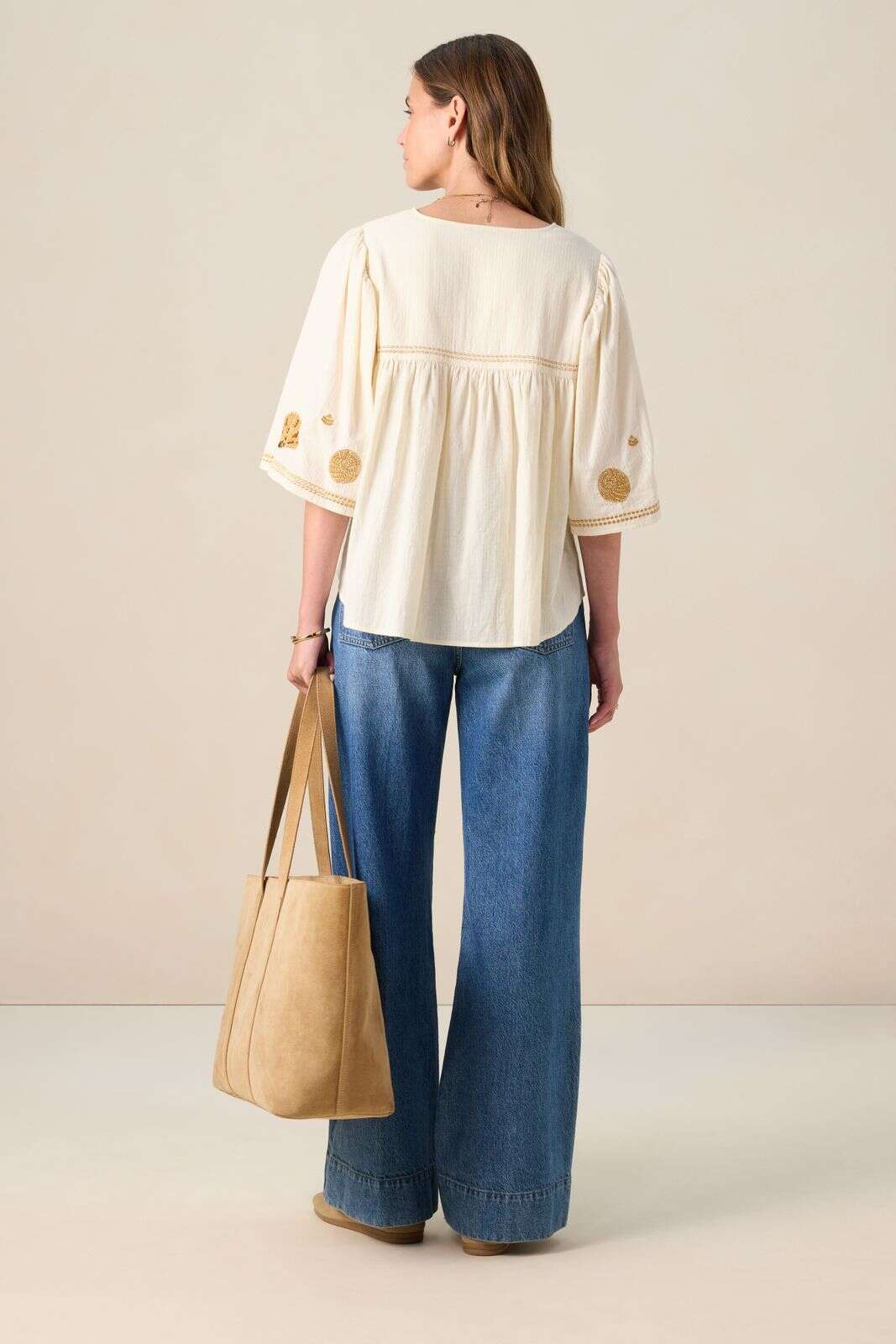 Witte blouse met embroidery