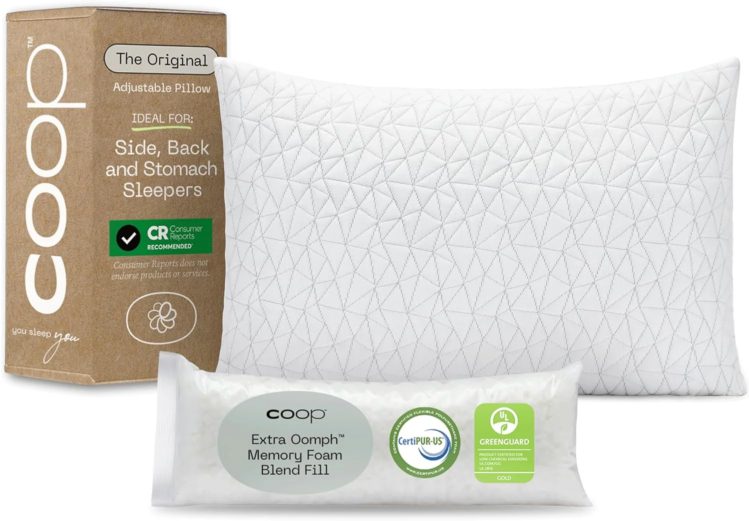 Cut-Out Adjustable Pillow, King Size Bed Pillows for Neck & Head Support, Memory Foam Pillows - Medium Firm for Side Sleeper, CertiPUR-US/GREENGUARD Gold
