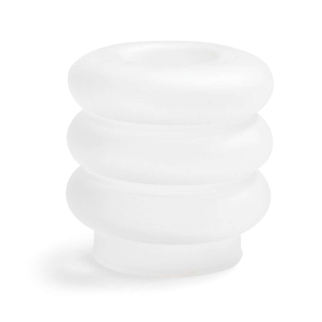 Bougeoir anneau blanc Ø9xH8,5cm