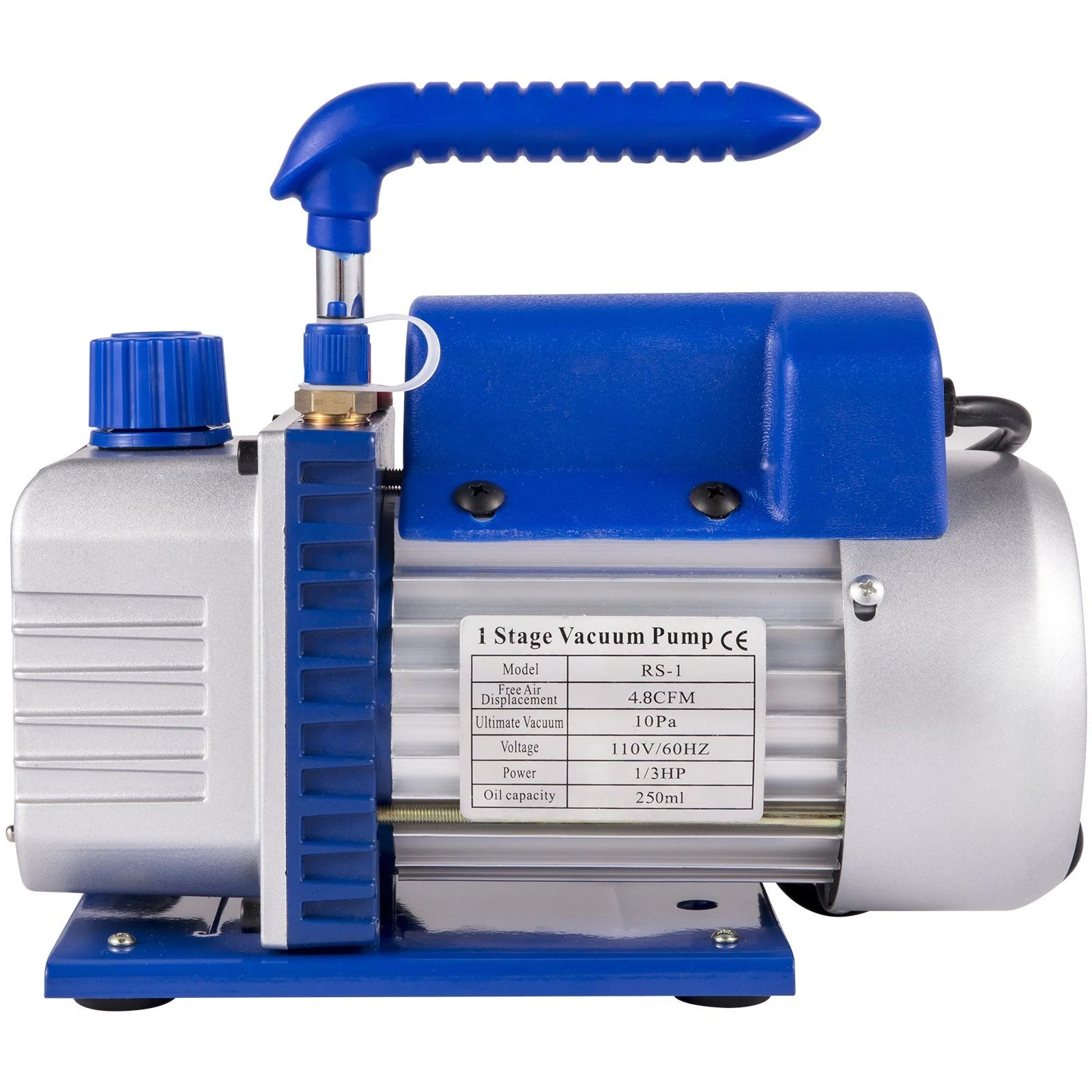 Vacuum Pump 4.8CFM 1/3 HP Single Stage HVAC A/C Refrigeration Kit 5PA Ultimate Vacuum Manifold Gauge Set R410A R134A R22 HVAC AC, 4-Way Manifold Gauge and Hose for Air Conditioning Systems - Image 9