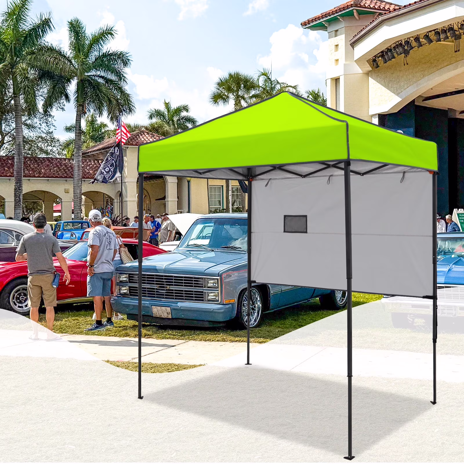 6 x 4 Pop-up Canopy, Adjustable Height,Straight Lightweight Compact Portable Tent, Fluorescent Green(Fluorescent Green)