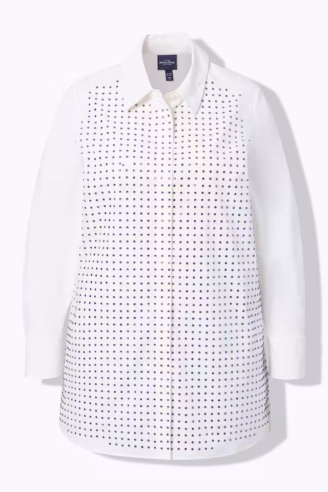 Rhinestone Studded Button Down Blouse