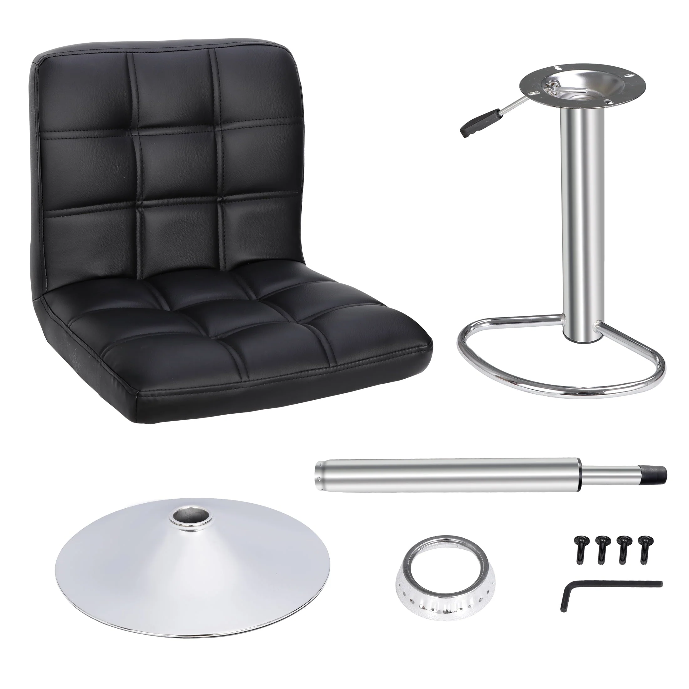 Height Adjustable Home Bar Stool Set 360 Degree Swivel, Set of 2(2) Image 5