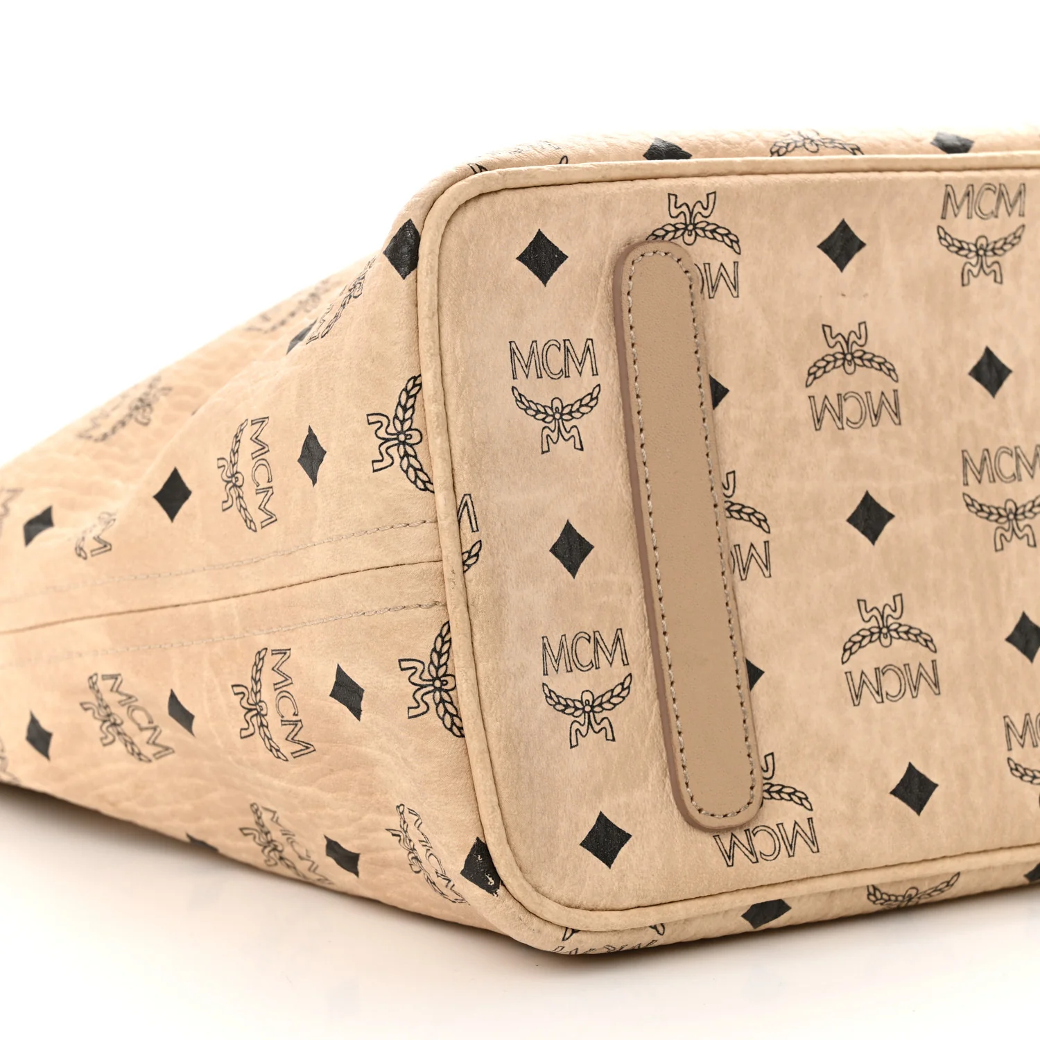 Visetos Medium Top Zip Shopper Tote Beige