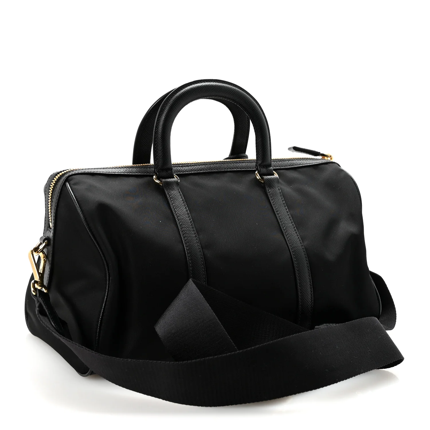 Re-Nylon Saffiano Medium Re-Edition 1978 Top Handle Bag Black