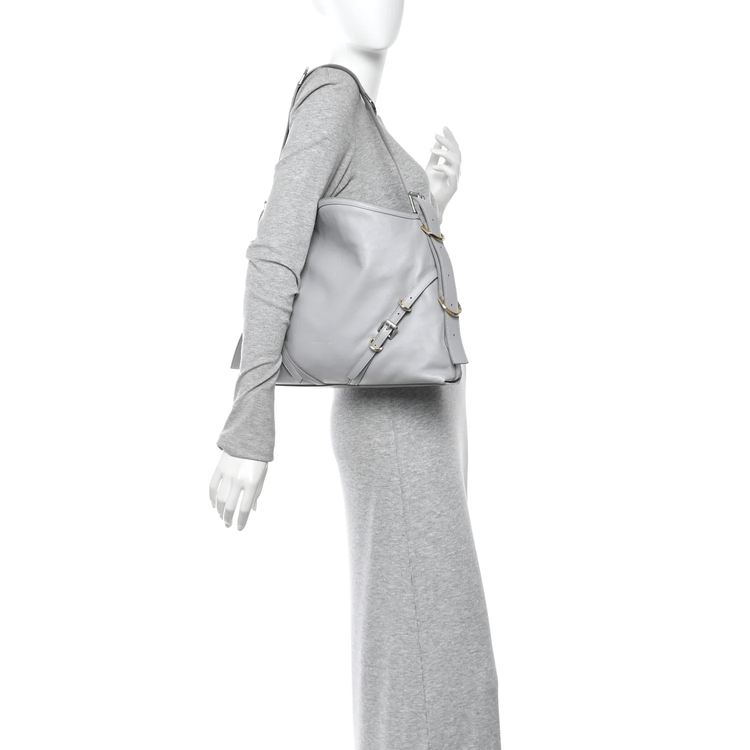 Calfskin Medium Voyou Bag Light Grey