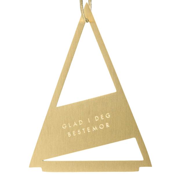 Juletrepynt Bestemor 0,73x5,3 cm 14K gull