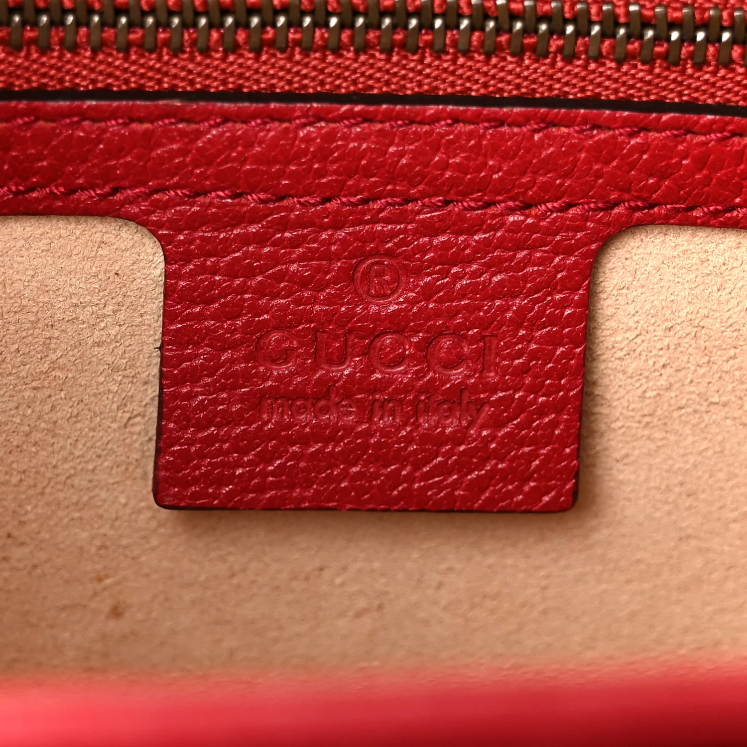 GG Supreme Monogram Small Queen Margaret Top Handle Bag Red