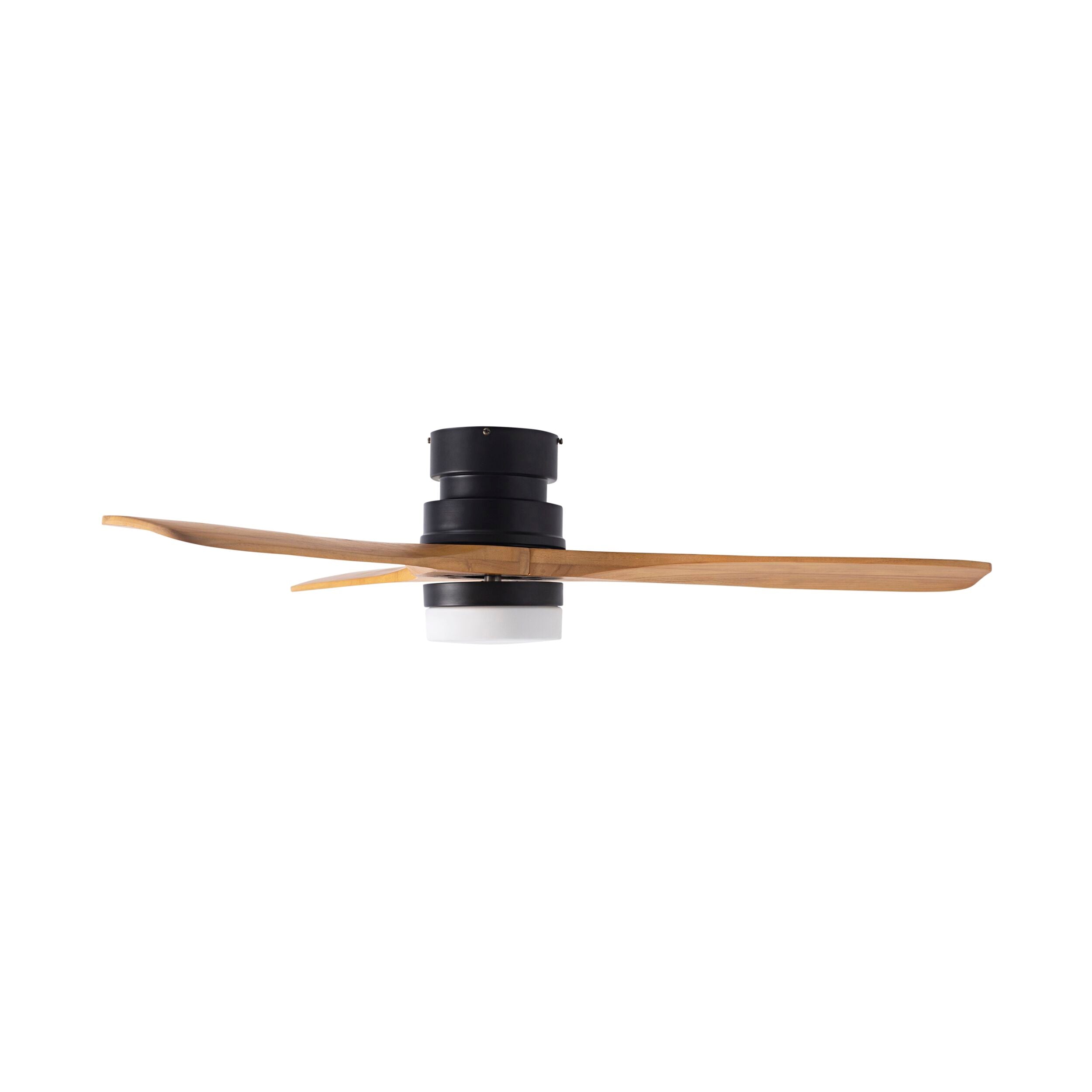 Portsea Hugger Indoor Ceiling Fan with LED Light & Remote - Black & Ti