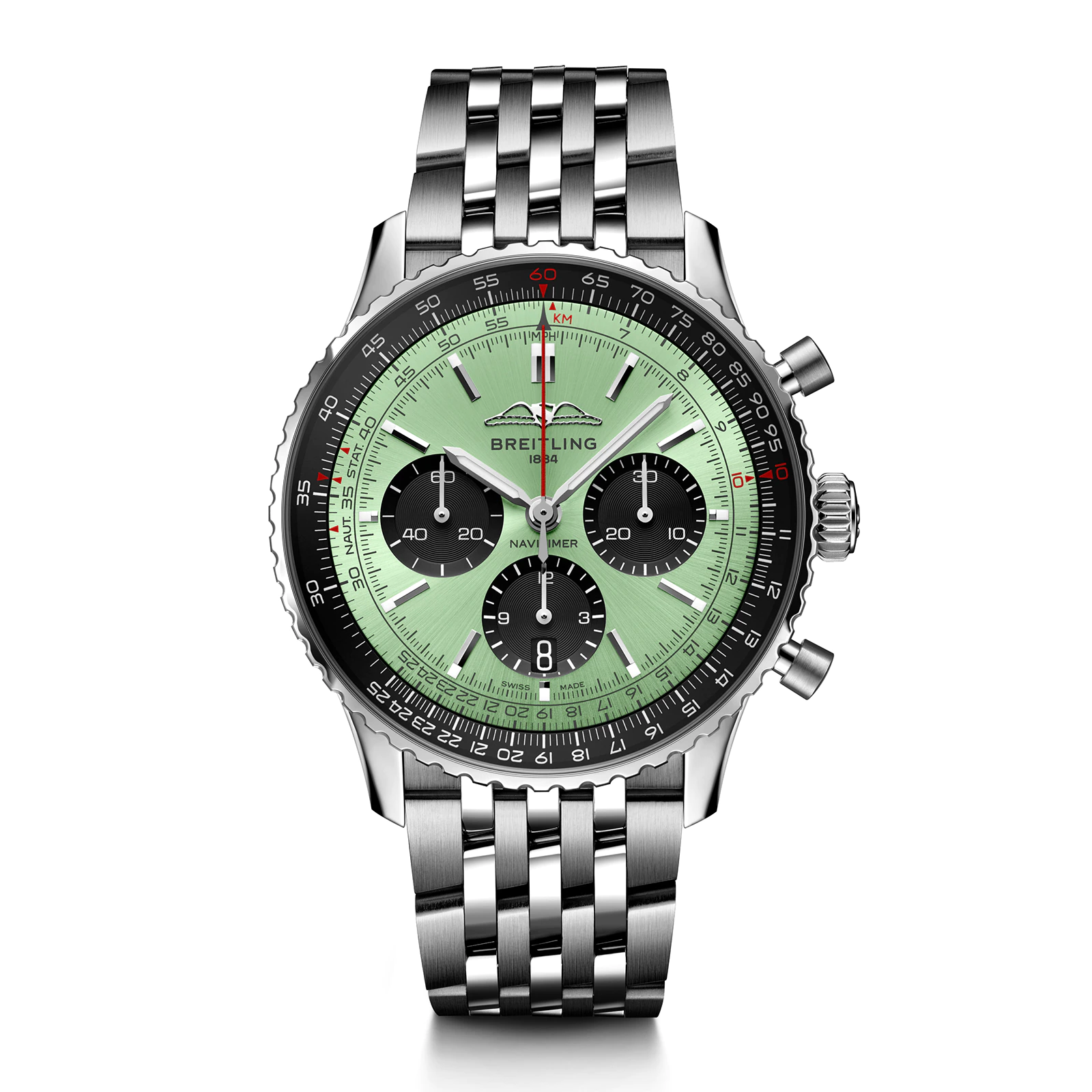 [Super Clone]Breitling AB0138241L1A1 Navitimer B01 Green Dial - Νew