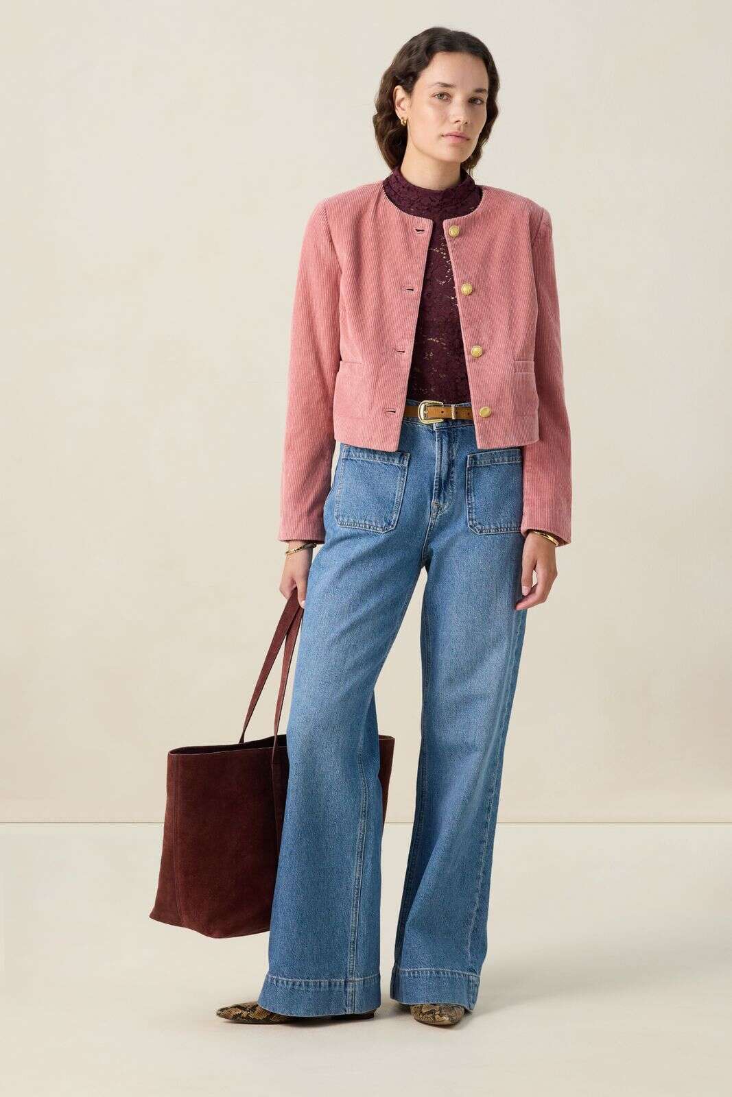 Roze corduroy jack