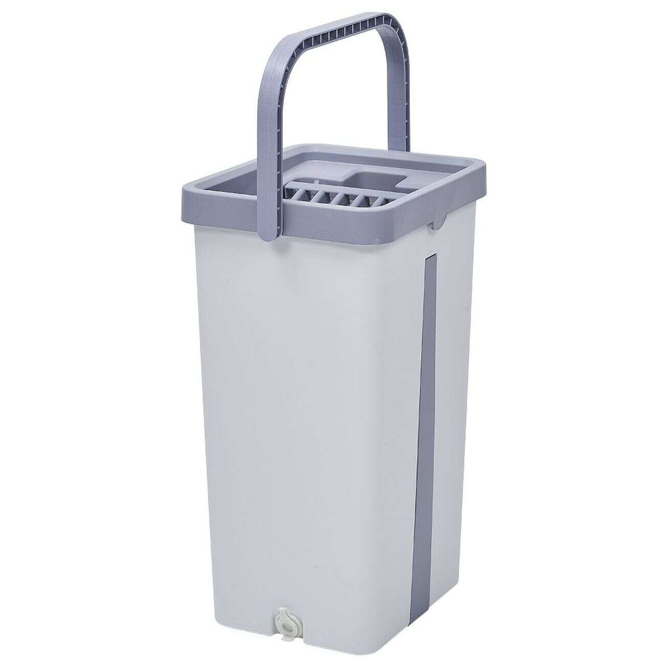 Seau essoreur avec balai plat pliable 8 L