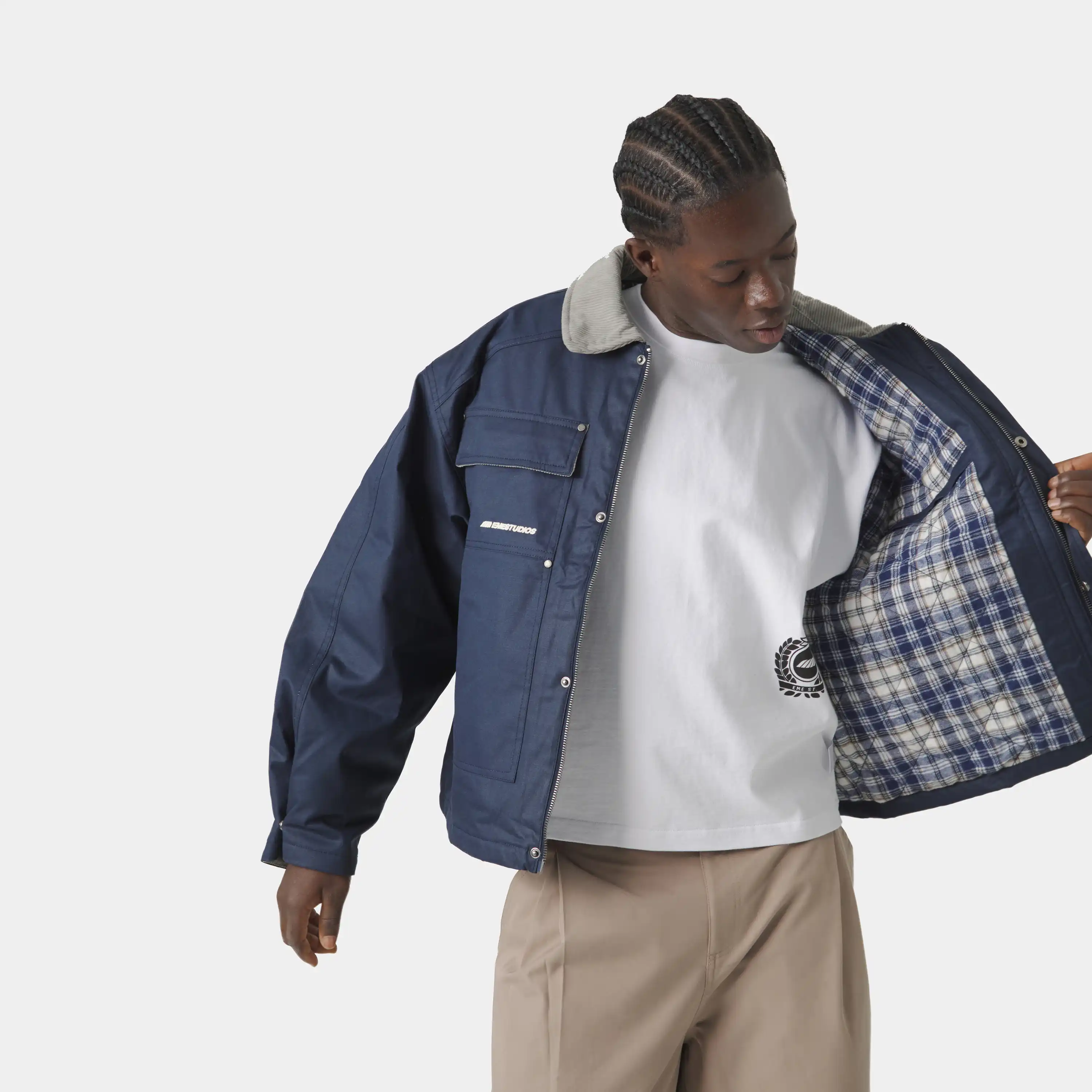 Ethos Navy Boxy Coat