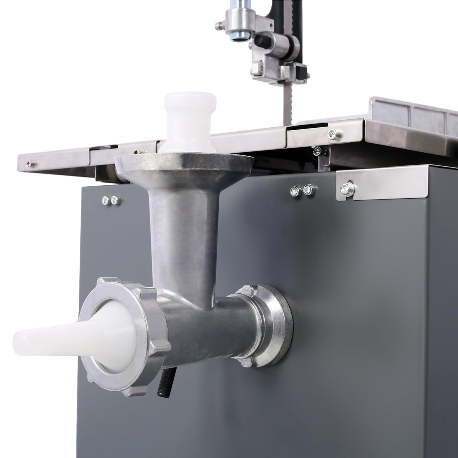 Meat Cutting Band Saw Bone Cutter Meat Slicer and Grinder Sausage Maker Commercial Butcher Machine Stainless Steel Meat Processor Food Processing Equipment Gray