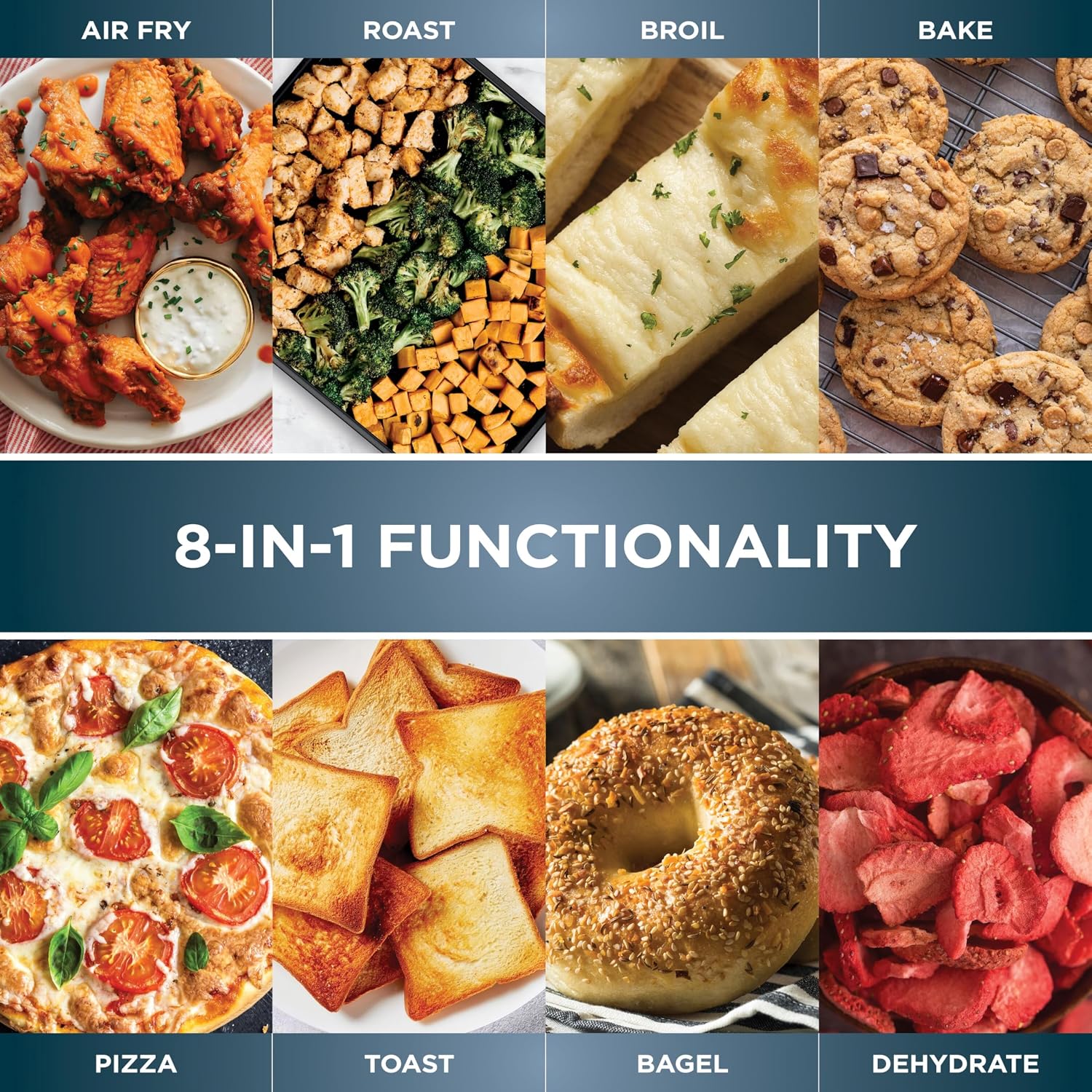 Ninja Flip Toaster Oven & Air Fryer, 8-in-1, Stainless Steel, SP151| Air fry, bake, broil, toast, bagel, dehydrate, reheat, 1800W, Flip up & away, XL capacity
