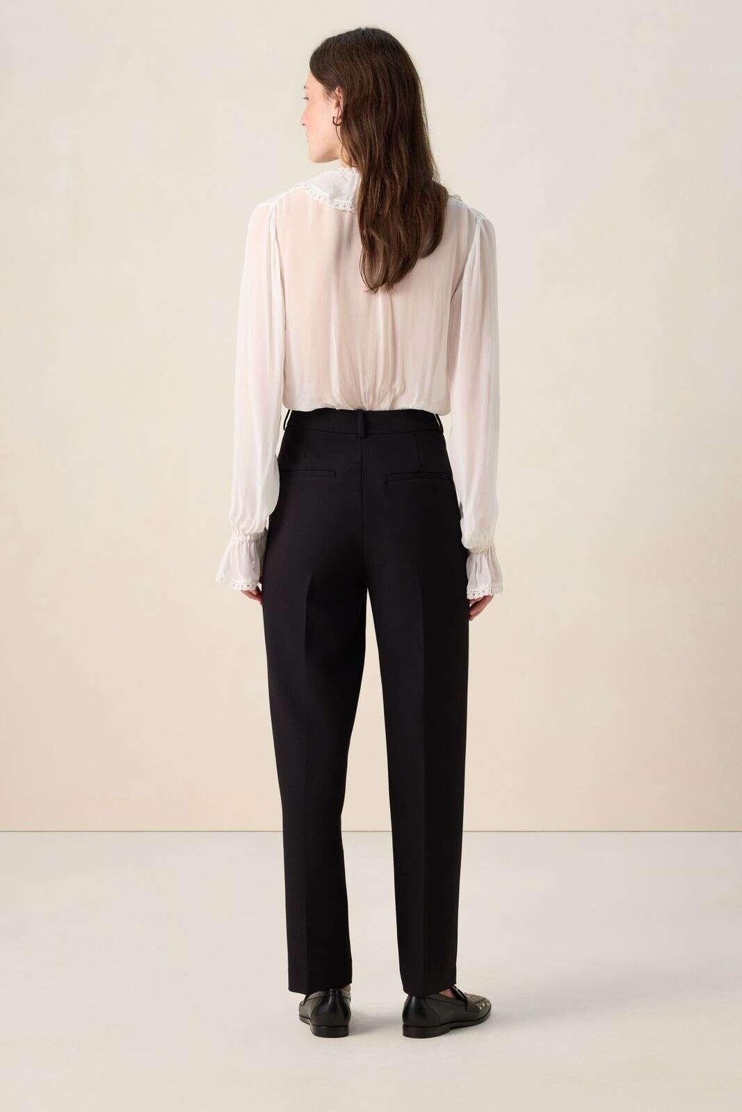 Zwarte tapered leg broek