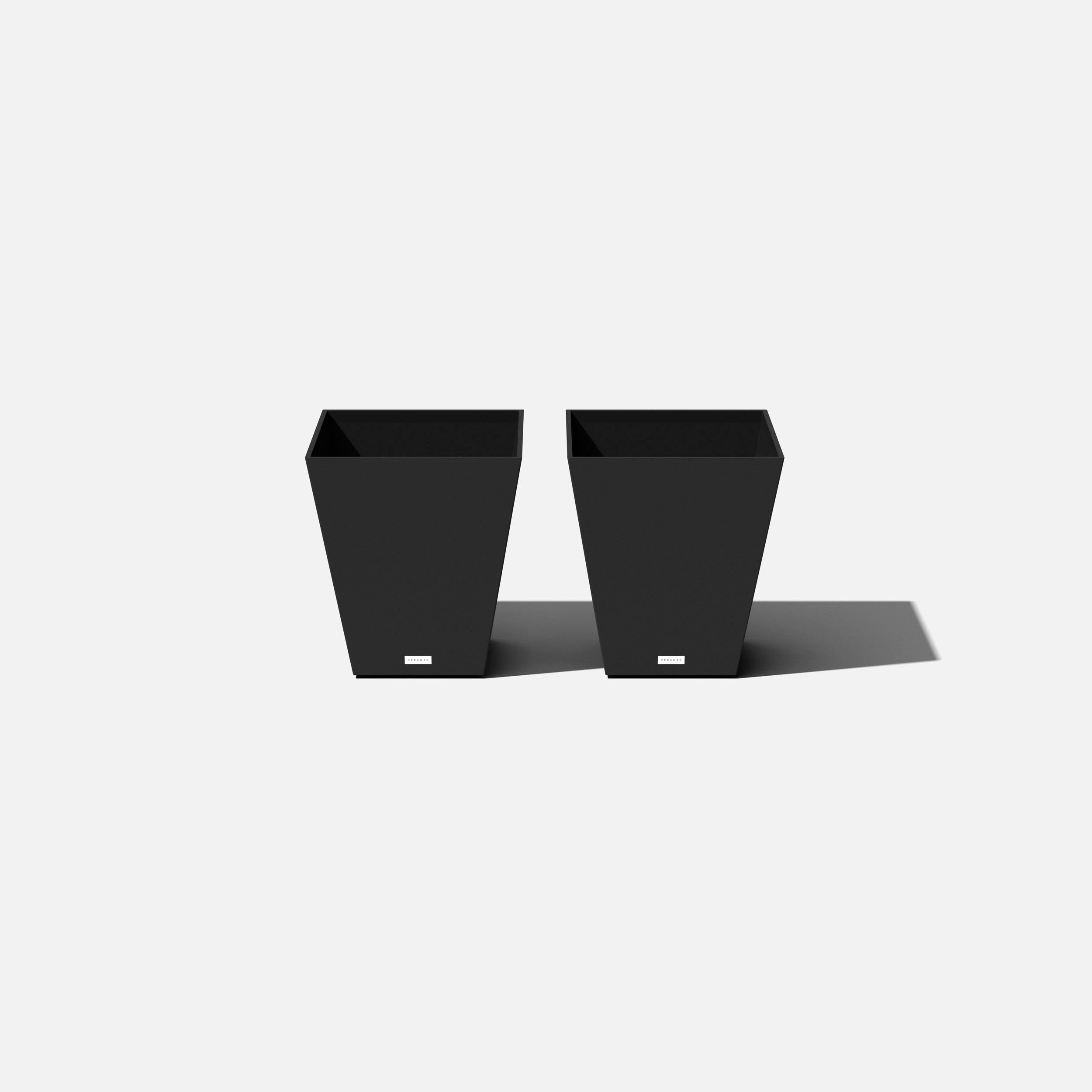 Veradek Pure Series Nobleton 18 inch Planter 2 Pack Black