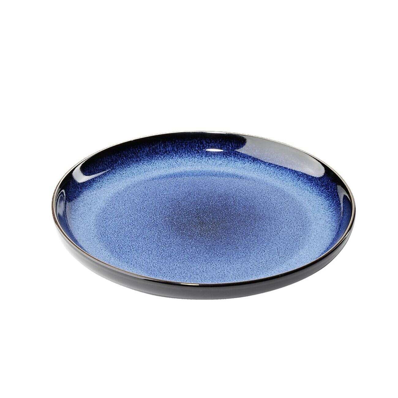 Assiette plate Météor porcelaine bleu Ø20cm
