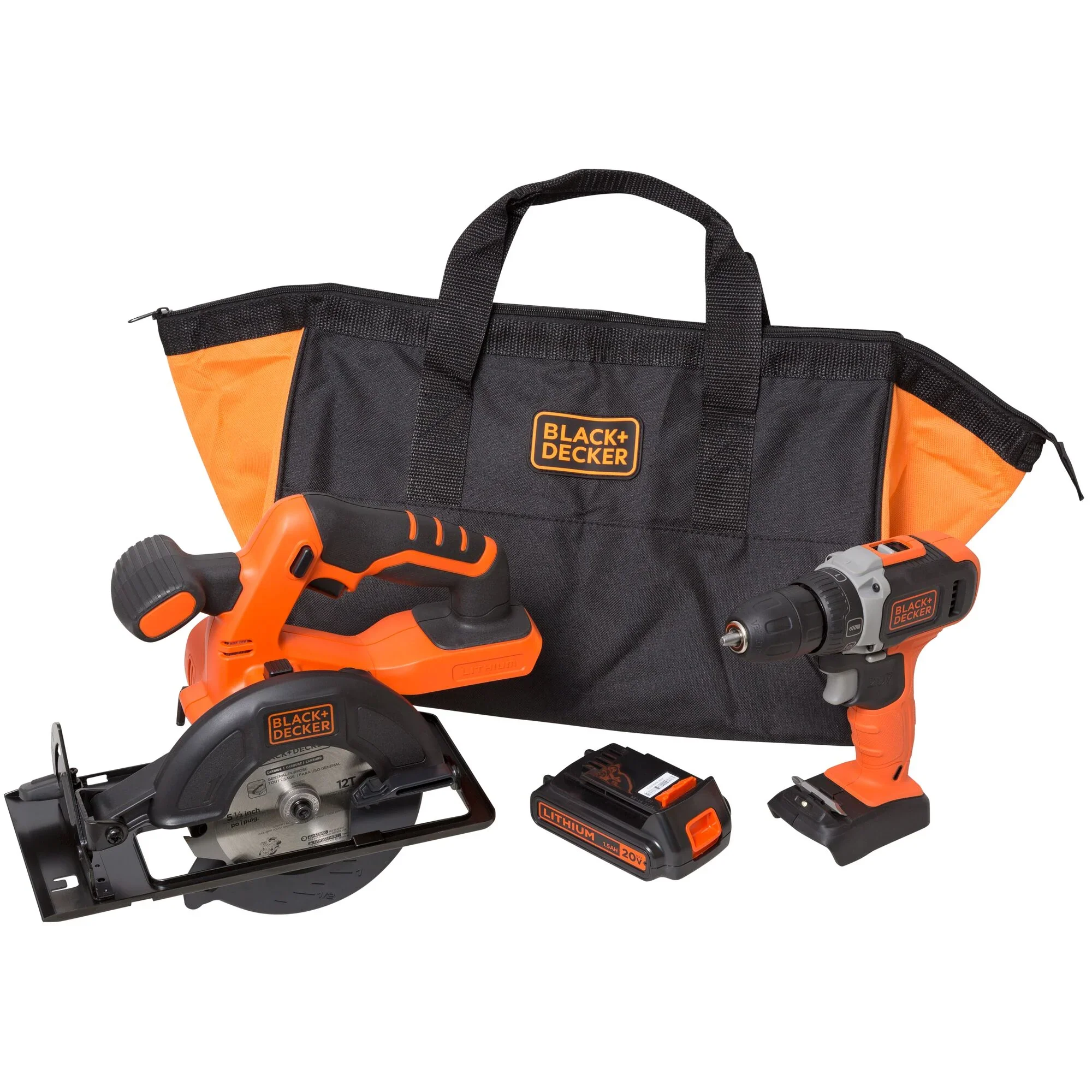 BLACK+DECKER 20V MAX* POWERCONNECT Cordless Drill/Driver + Circular Saw Combo Kit, (BDCD220CS)