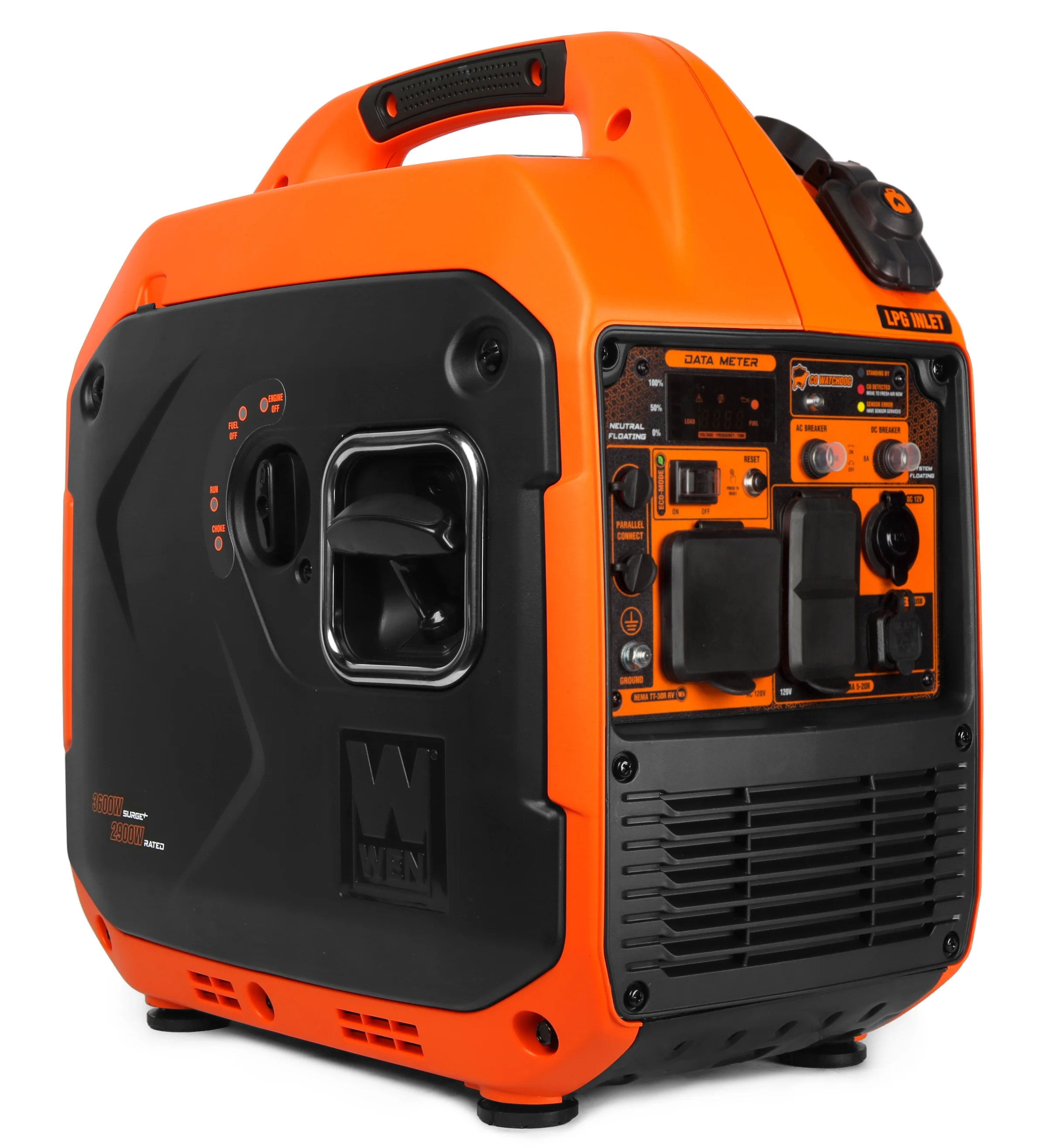 Quiet and Lightweight 3600 - Watt Dual Fuel RV - Ready Portable Inverter Generator with Fuel Shut Off and CO Watchdog