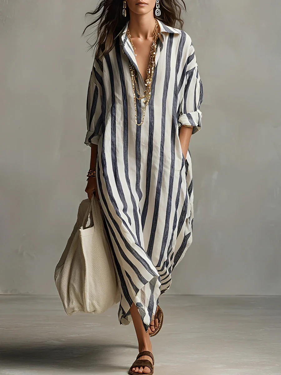 Charlotte - Robe Évasée à Rayures