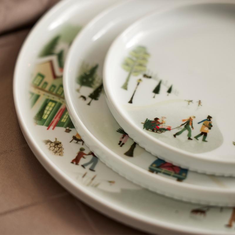 Vinter tallerken flat rett kant15,5 cm Ildfast porselen hvit