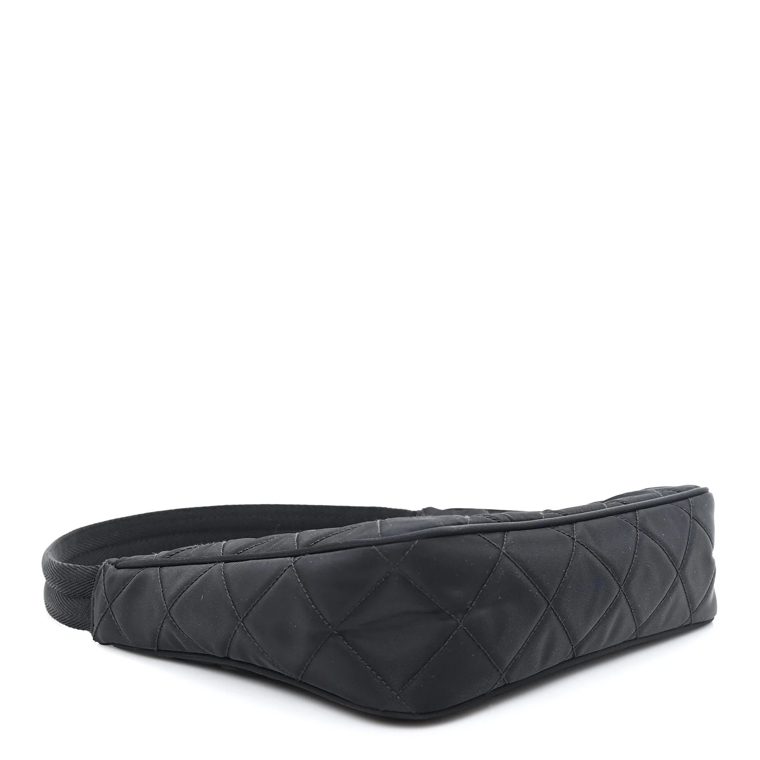 Tessuto Nylon Stitched Shoulder Bag Black