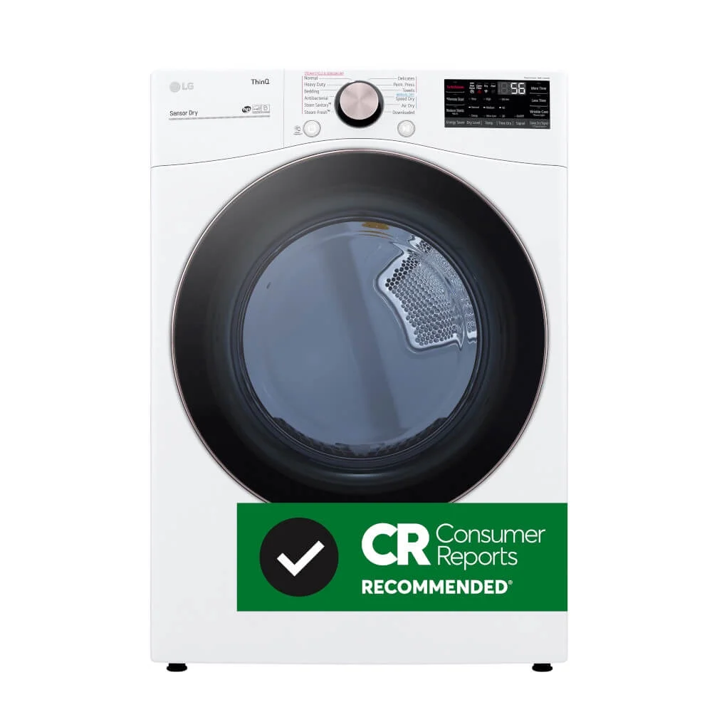 LG DLEX4000W 7.4 Cu. Ft. Ultra Large Capacity Smart Wi - Fi Enabled Front Load Electric Dryer with Turbosteam? and