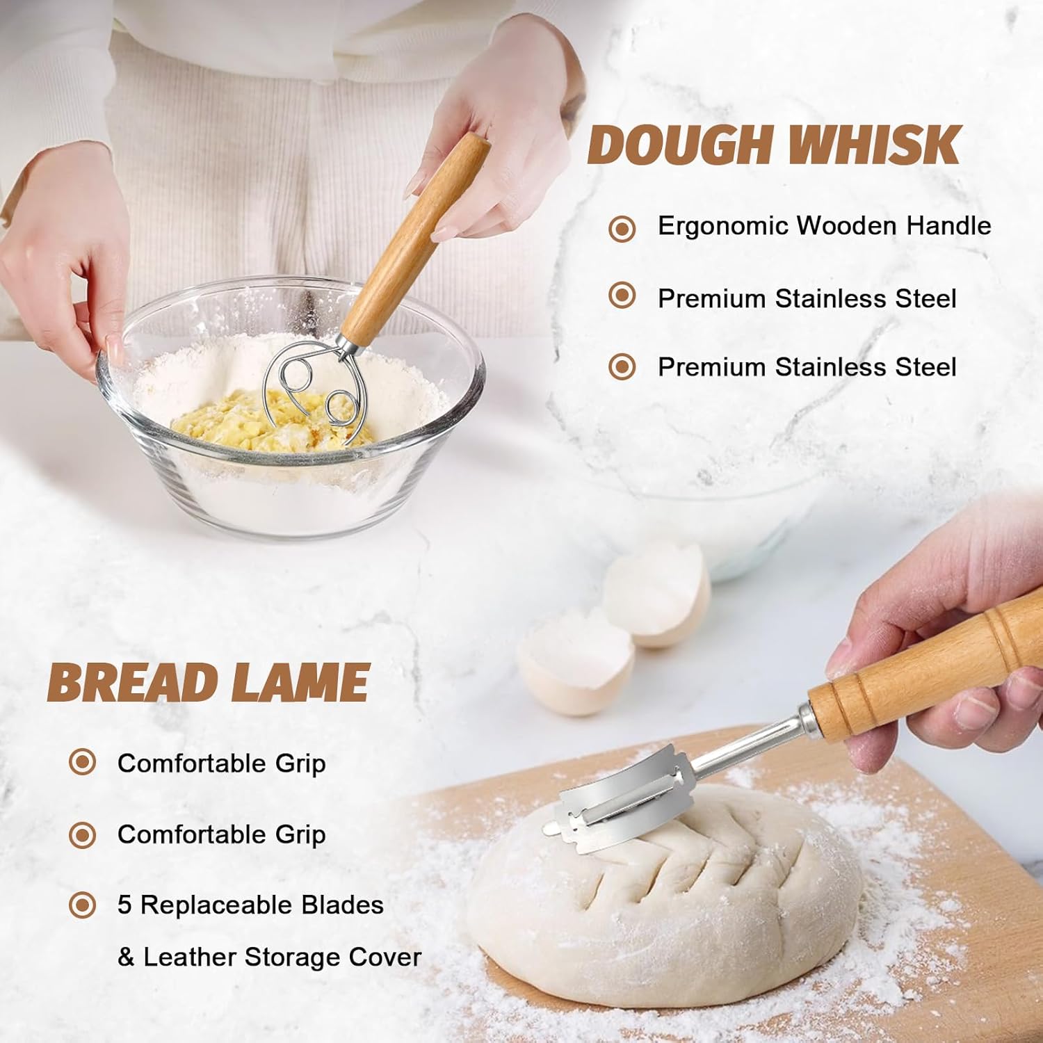 Sourdough Proofing Basket Gift Set, 9