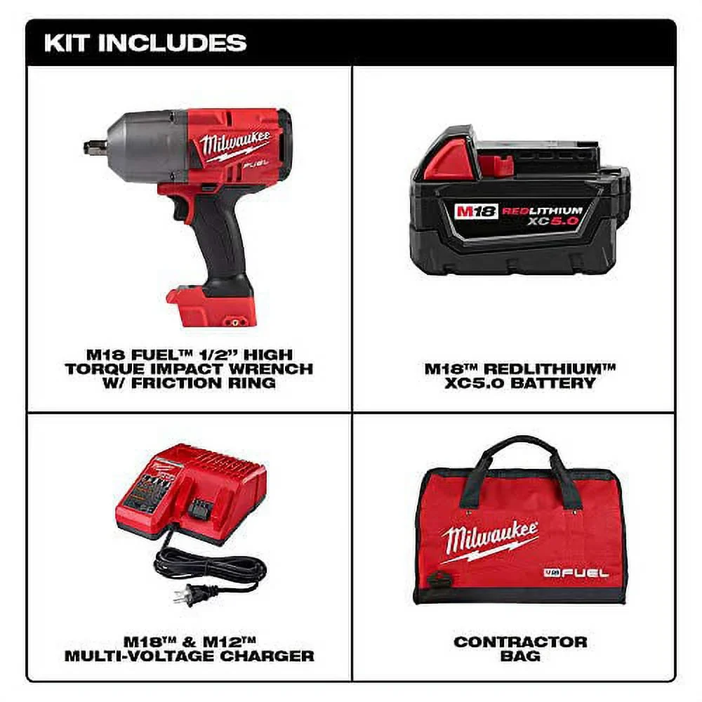 Milwaukee Tool M18 FUEL 1/2 IN. HTIW KIT (1 Battery) W/ BAG
