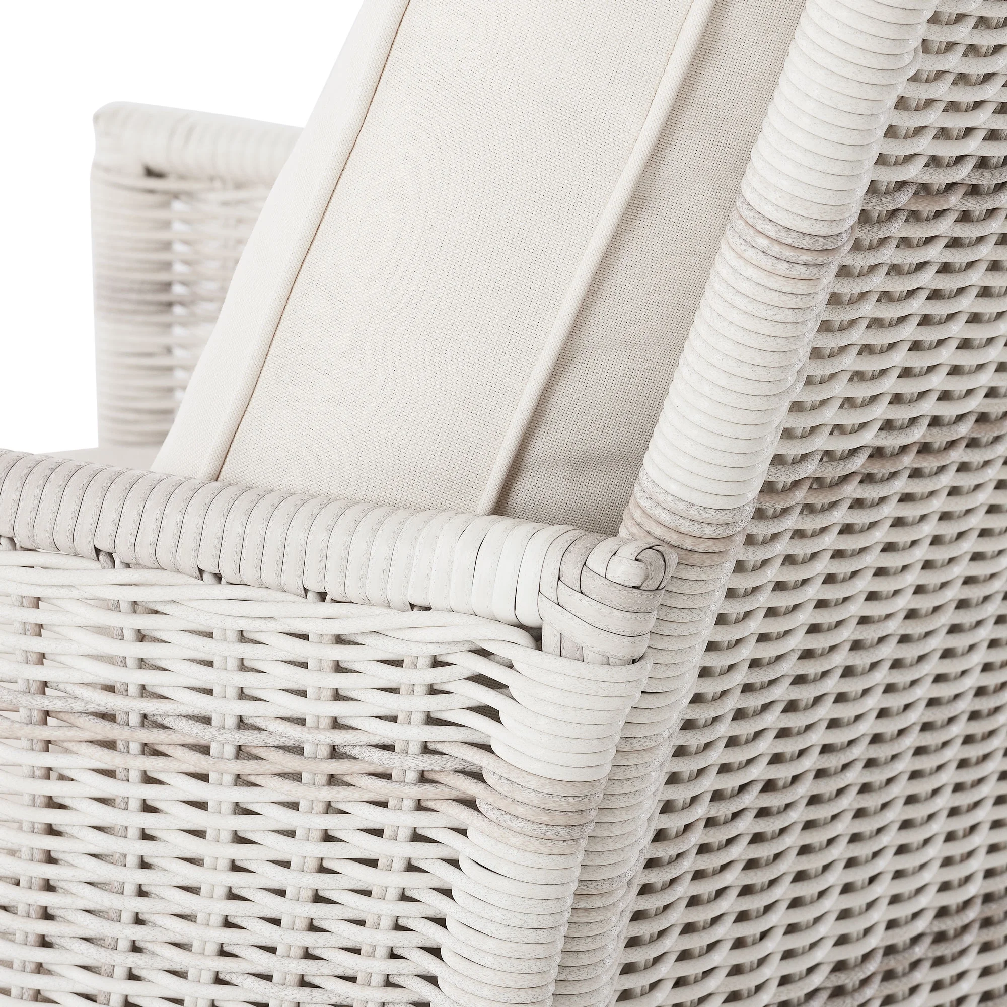 Paige 1 Piece Wicker Outdoor Loveseat with Cushions, White - Image 6