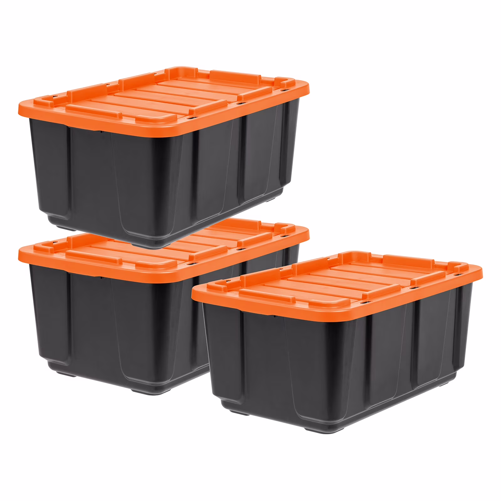 27Gal/108Qt 4 Pack Large All-Weather Heavy-Duty Stackable Storage Plastic Bin Tote Container with Quick Snap Lid, (30" L x 20" W x 14" H)(Gray) - Image 3