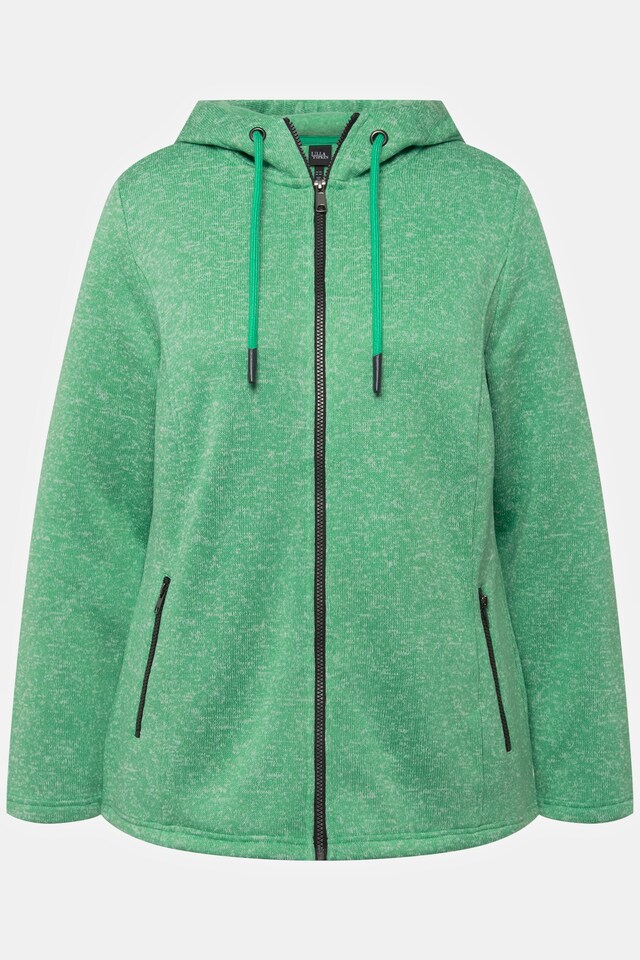Melange Knit Fleece Lined Hooded Jacket