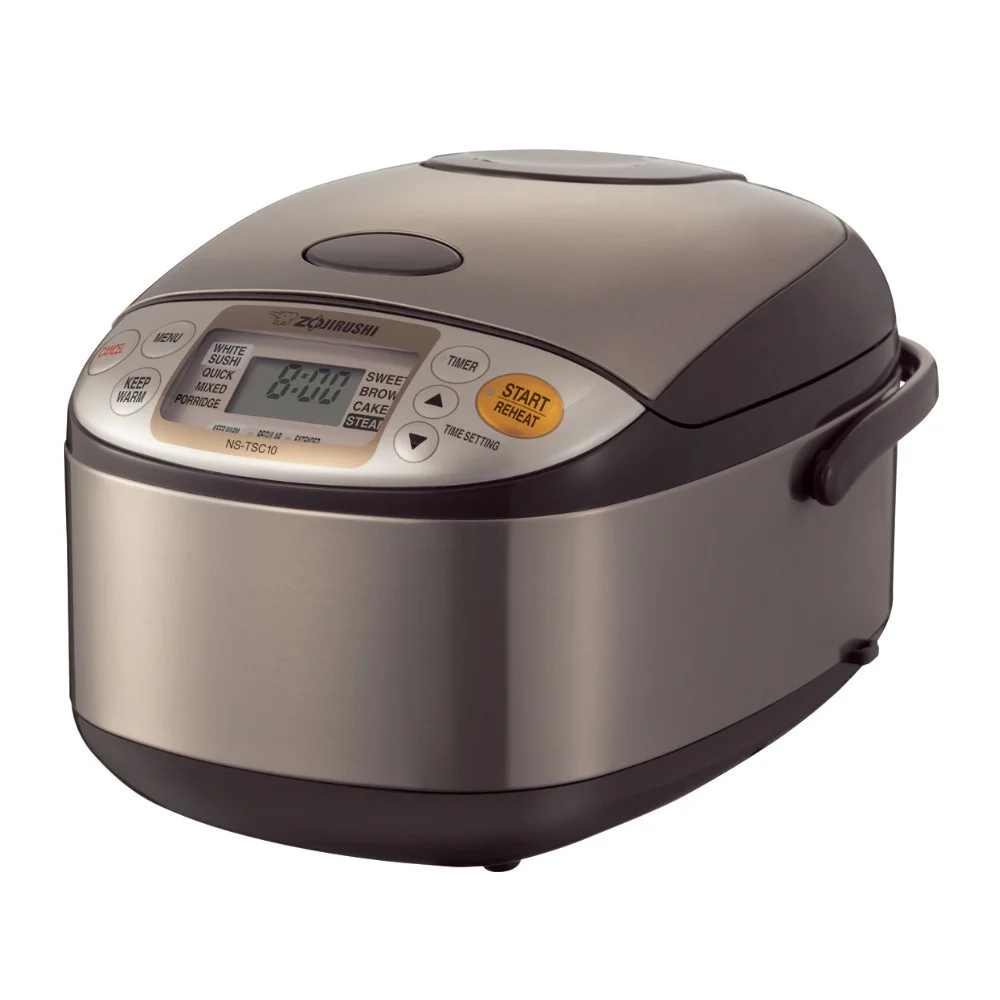 Zojirushi Micom Rice Cooker and Warmer (5.5 - Cup/ Stainless Brown) with Bowl and Spoon
