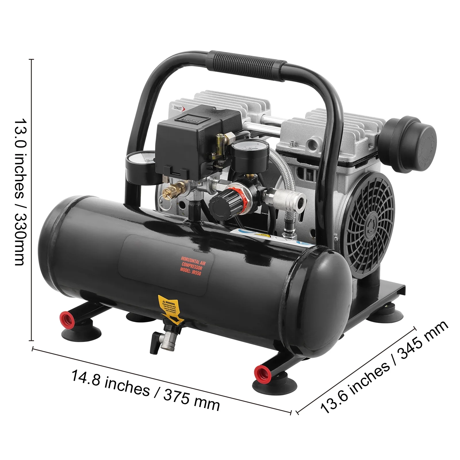 KFFKFF Air Compressor with 1 Gallon Steel Tank, 1HP, 1.5 CFM at 90PSI & Max Pressure of 120PSI, Oil - Free Operation, 78db Low Noise Level, Ideal for Automotive Maintenance, Tire Inflation
