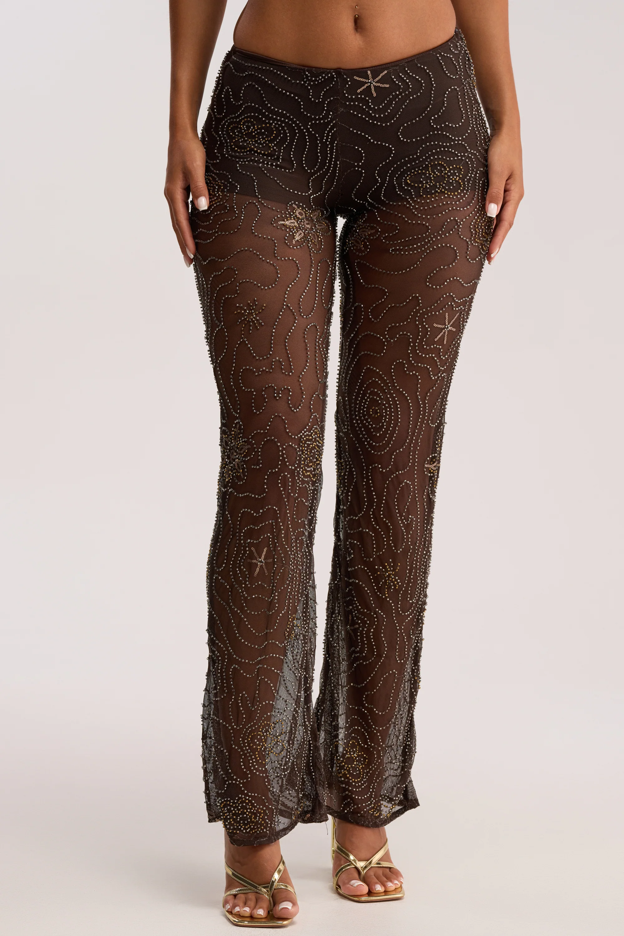 KATE EMBELLISHED MESH PANT - Akira Store
