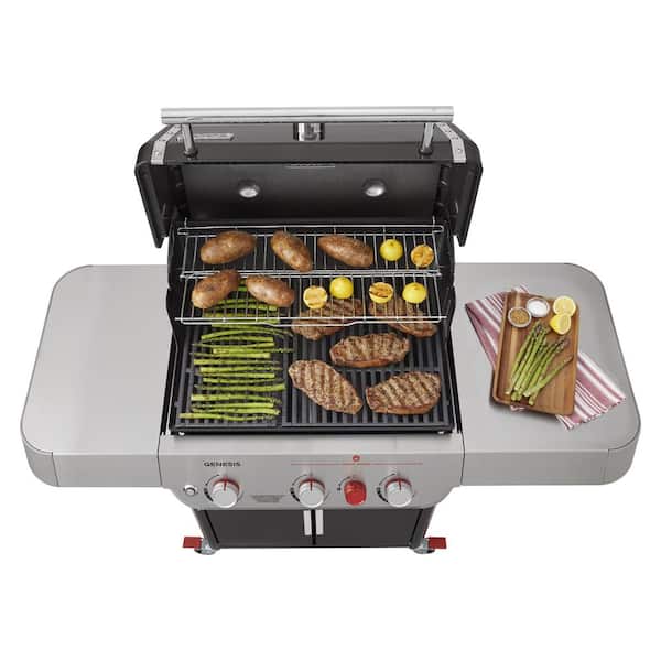 Genesis E 325s 3 Burner Propane Gas Grill in Black with Built In Thermometer Image 2