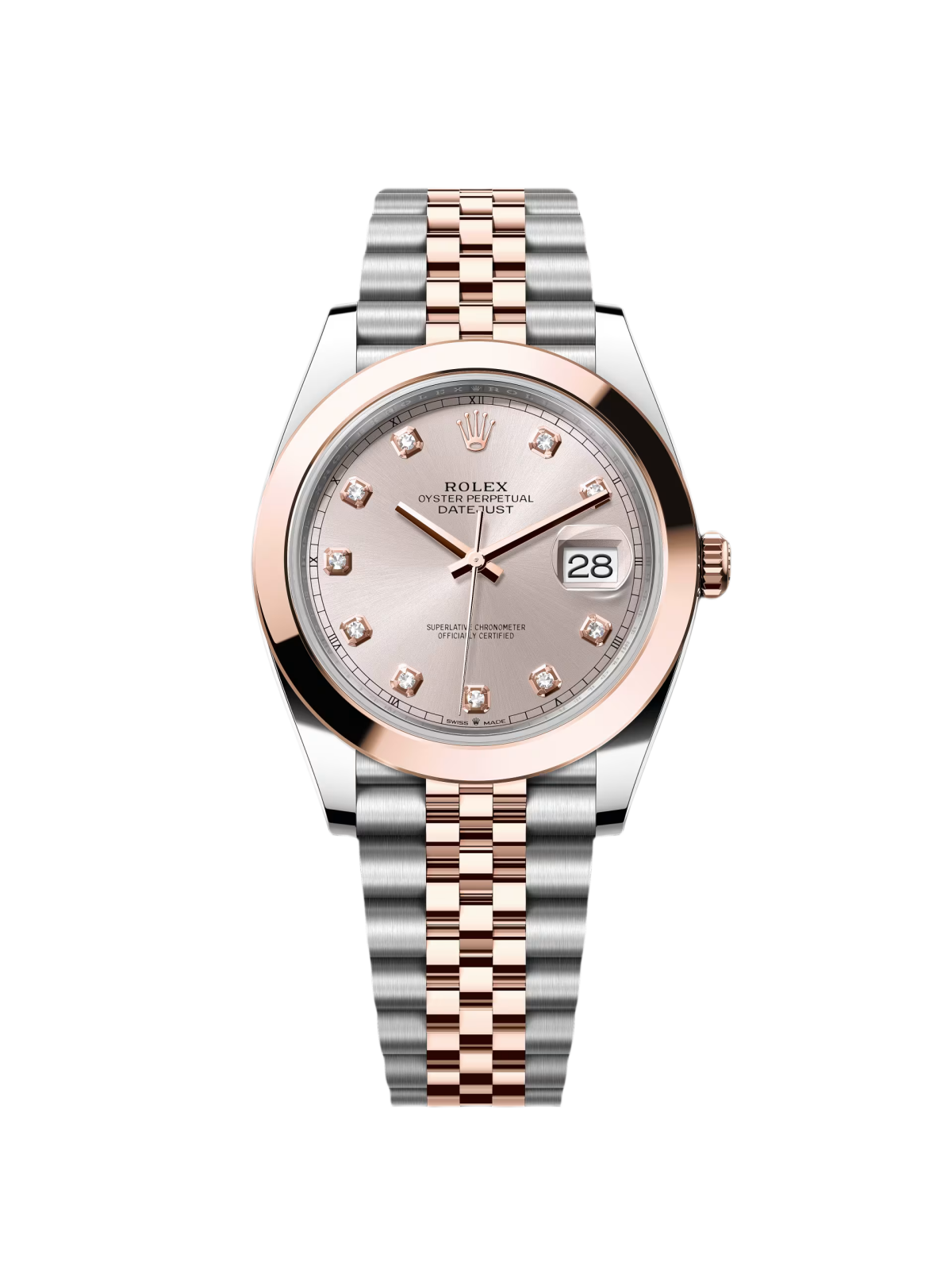 【Super Clone】RLX Datejust 41mm 126301 Sundust Diamond Jubilee Steel and Everose Gold Watch