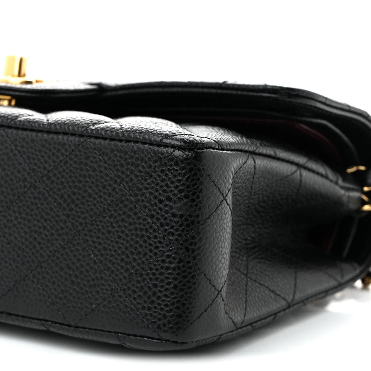 Caviar Quilted Small Double Flap Black